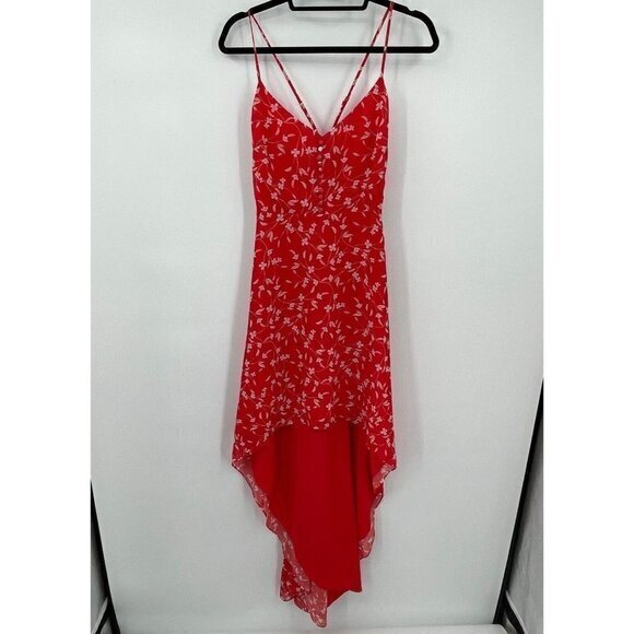Alexia Admor Dress 4 Womens Red Sleeveless Strappy Hi Lo Casual Party Lined New - Picture 1 of 12